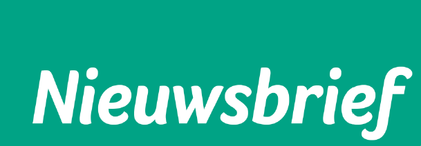 Groen vlak met in witte letters het woord Nieuwsbrief.